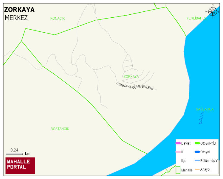ZORKAYA Köyü Haritası | Sayısal Bölge Görünümü