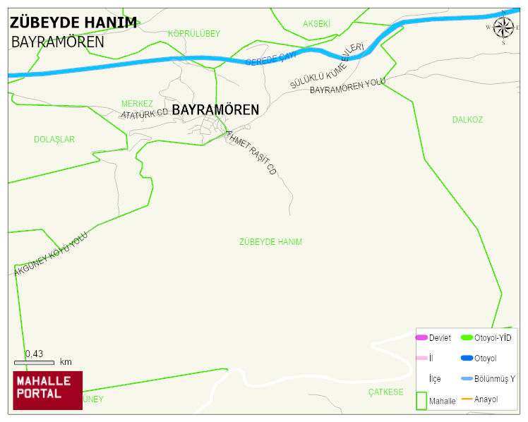 ZÜBEYDE HANIM Mahallesi Haritası | Coğrafi Yapı ve Detaylı Haritası