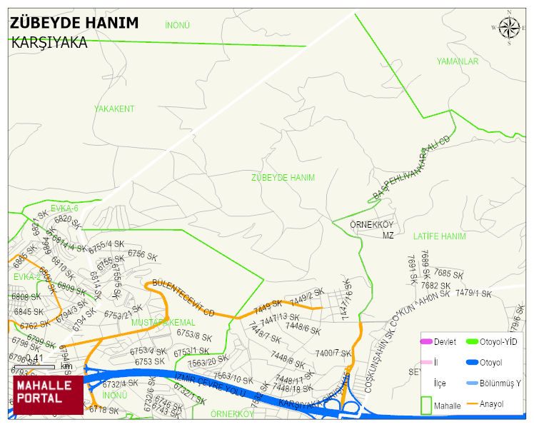 ZÜBEYDE HANIM Mahallesi Haritası | Yükselti ve Doğa Özellikleri