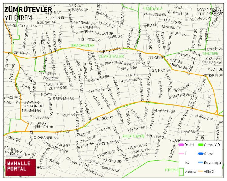 ZÜMRÜTEVLER Mahallesi Haritası | Dağlar, Ovalar ve Akarsu Bilgileri